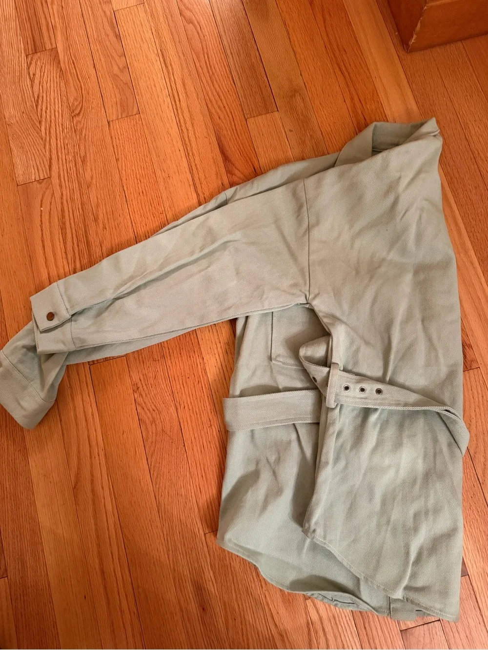 Lulu's Light Sage Utility Field Jacket with Removable Belt